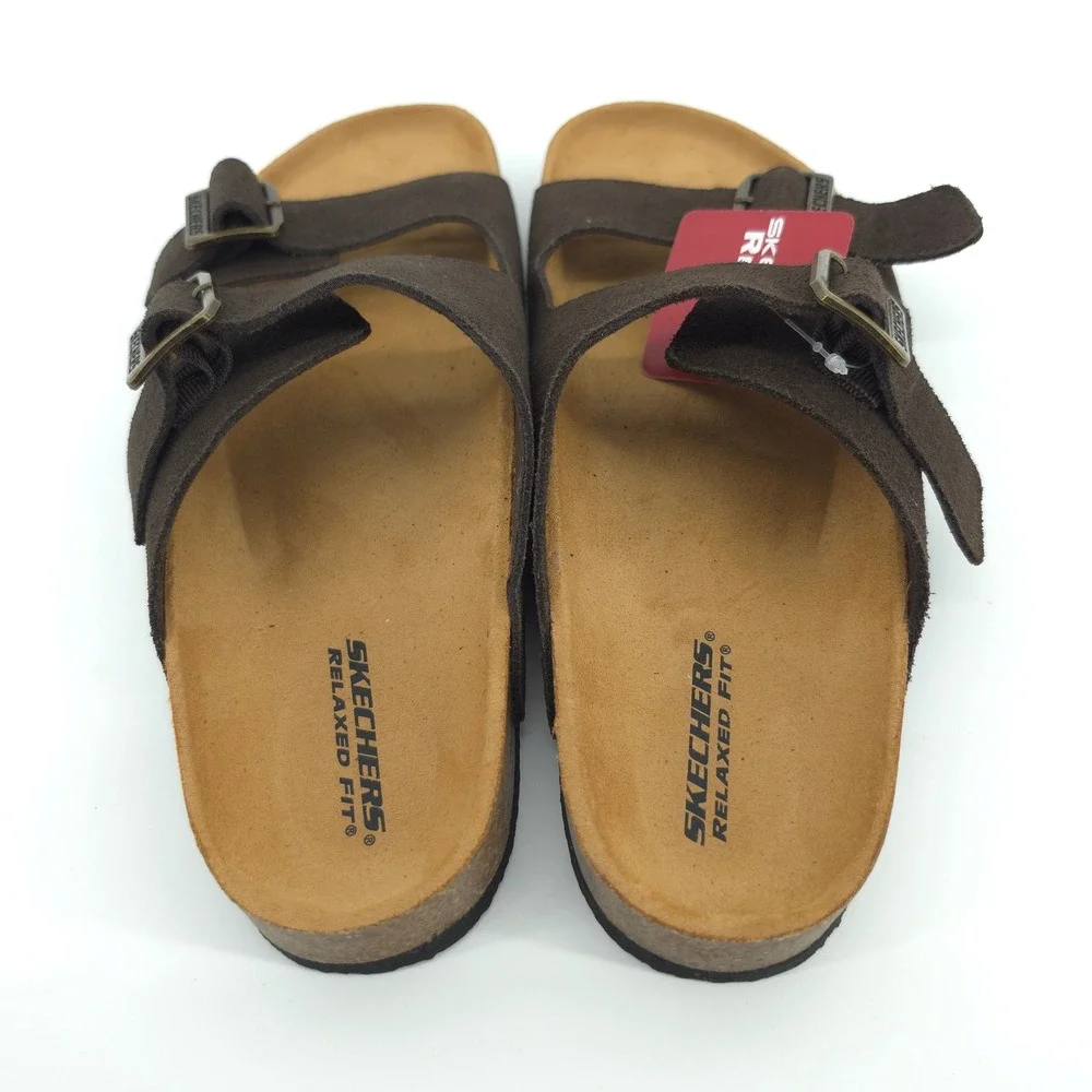 Skechers Mens Aidan-Leelan Sandal Synthetic Chocolate Brown 9 Relaxed Fit